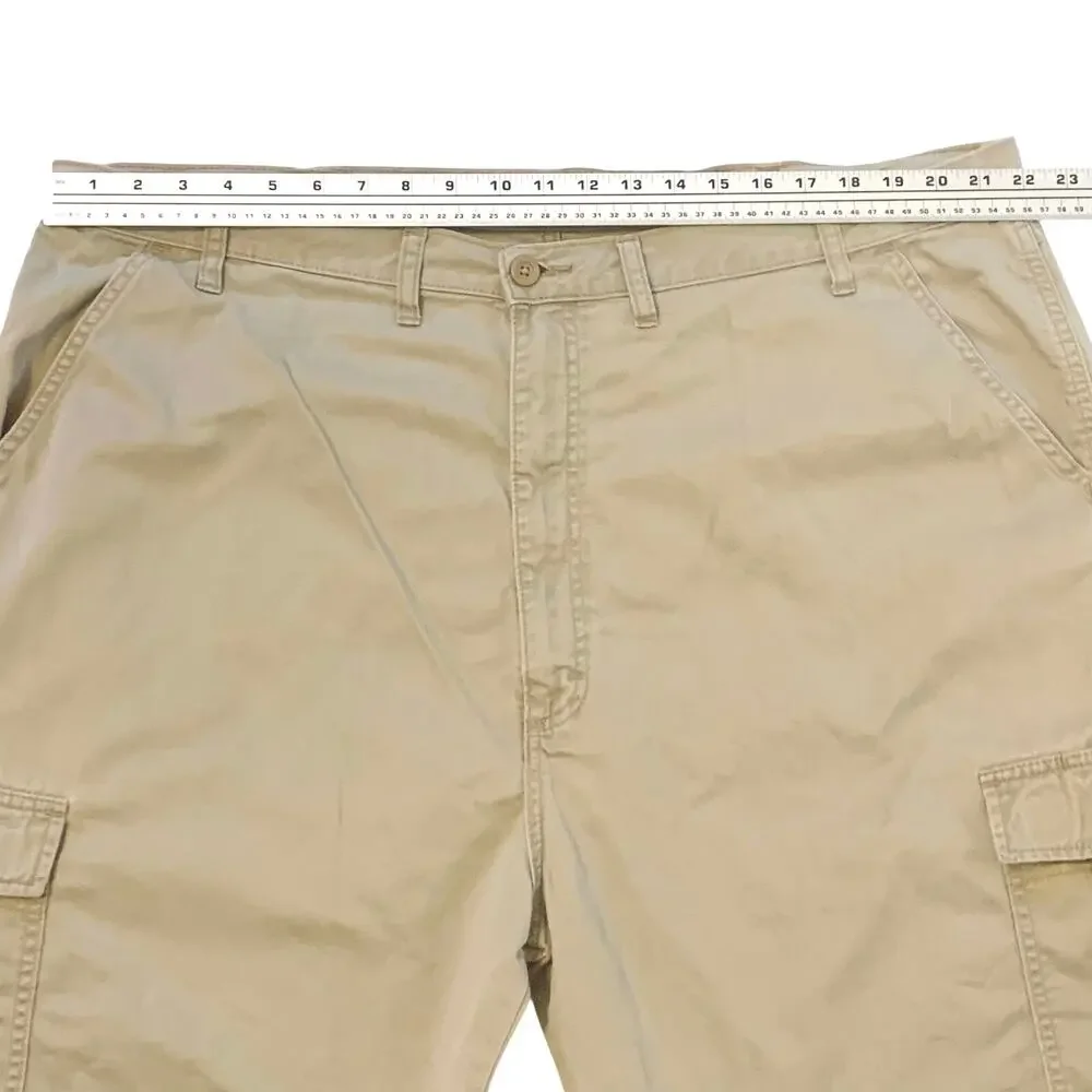 Wrangler Authentics Mens Classic Cargo Shorts Khaki Tan 44 Outdoors Chore Hiking